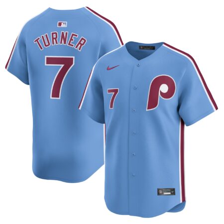Trea Turner Philadelphia Phillies Alternate Limited Player Jersey – Light Blue