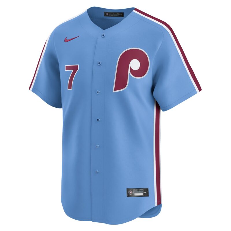 Trea Turner Philadelphia Phillies Alternate Limited Player Jersey – Light Blue - Image 2