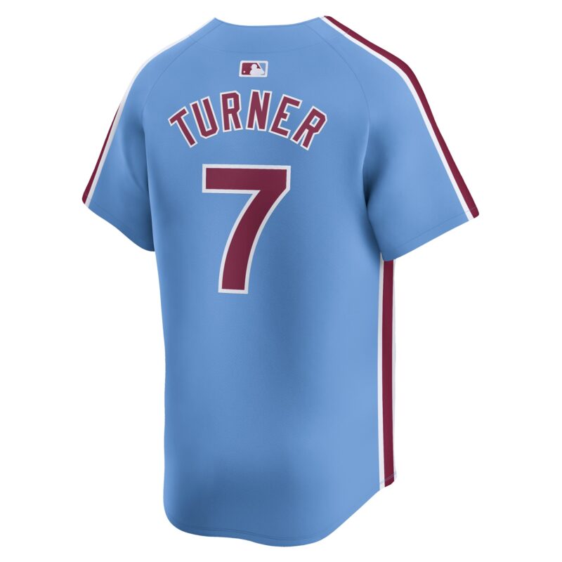Trea Turner Philadelphia Phillies Alternate Limited Player Jersey – Light Blue - Image 3