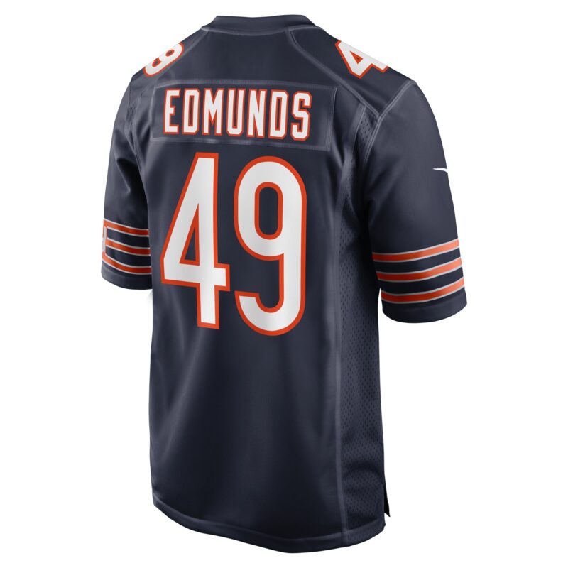 Tremaine Edmunds Chicago Bears Game Player Jersey - Navy - Image 3