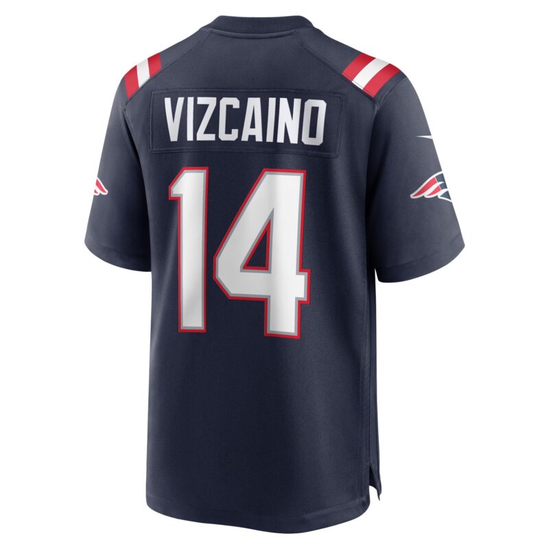 Tristan Vizcaino New England Patriots Home Game Player Jersey - Navy - Image 3