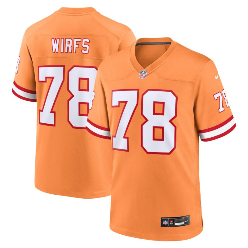 Tristan Wirfs Tampa Bay Buccaneers Throwback Game Jersey - Orange