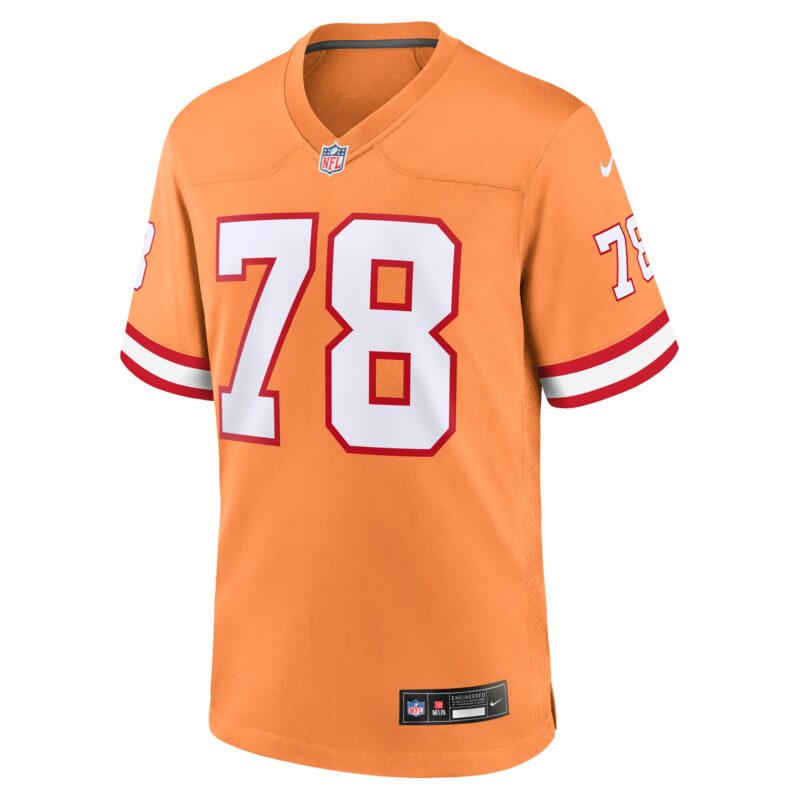 Tristan Wirfs Tampa Bay Buccaneers Throwback Game Jersey - Orange - Image 2