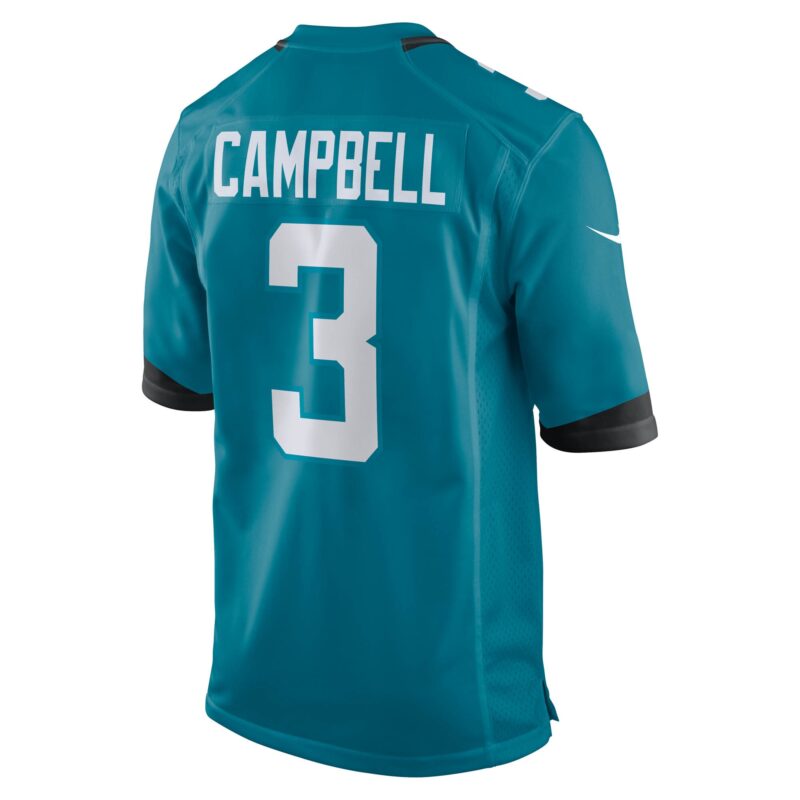 Tyson Campbell Jacksonville Jaguars Team Game Jersey - Teal - Image 3