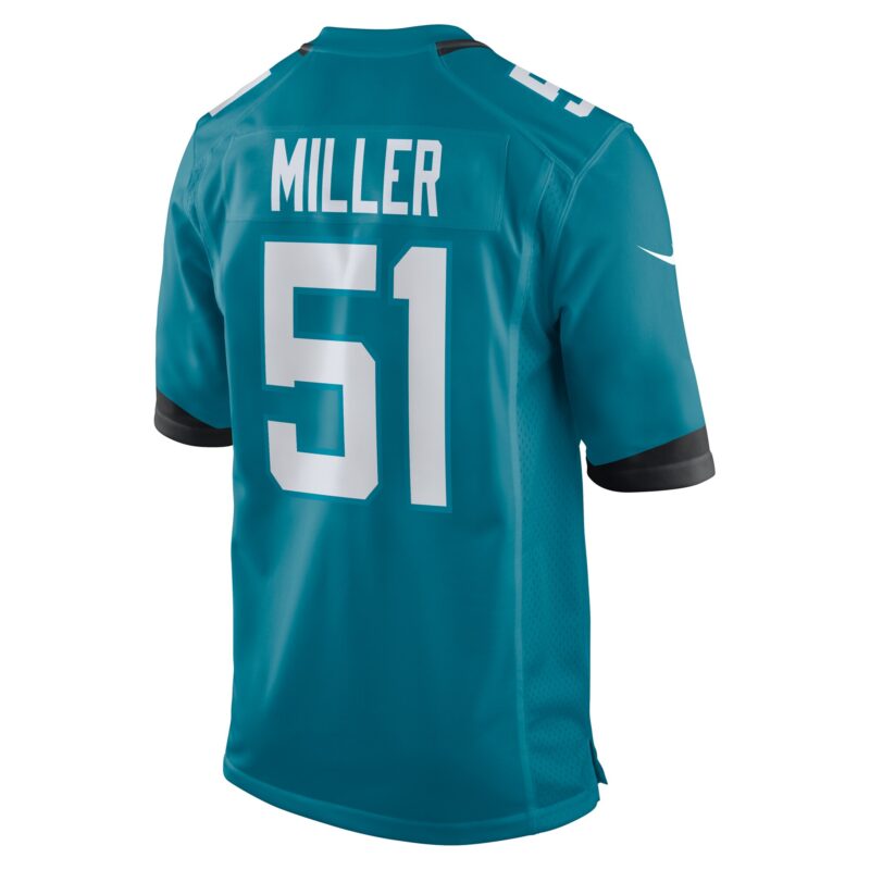 Ventrell Miller Jacksonville Jaguars Game Jersey - Teal - Image 3