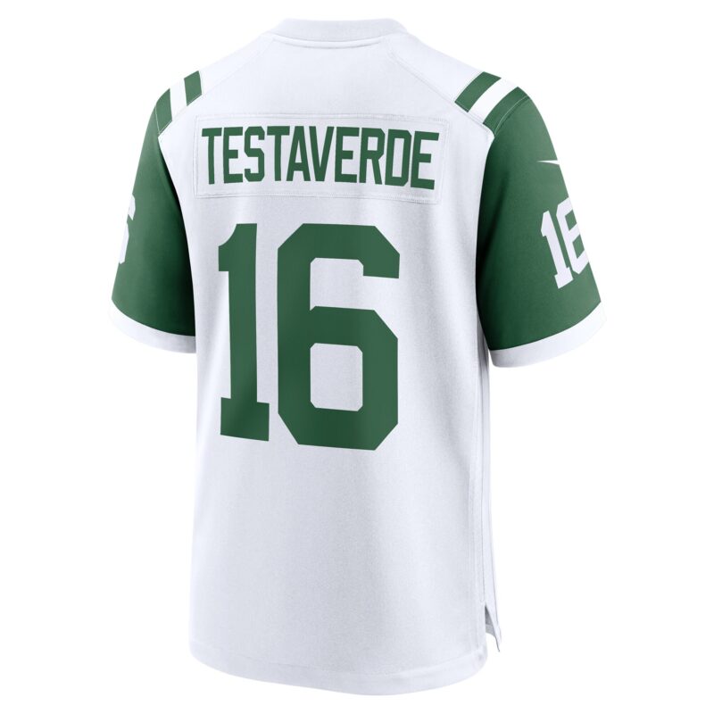 Vinny Testaverde New York Jets Classic Alternate Retired Player Game Jersey - White - Image 3