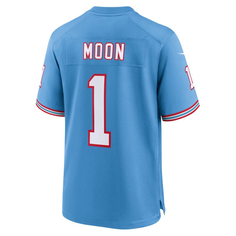 Warren Moon Tennessee Titans Oilers Throwback Retired Player Game Jersey - Light Blue - Image 3