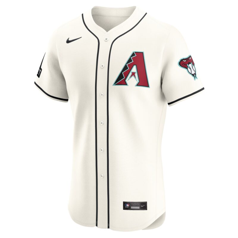 Arizona Diamondbacks Home Elite Patch Jersey - White - Image 2