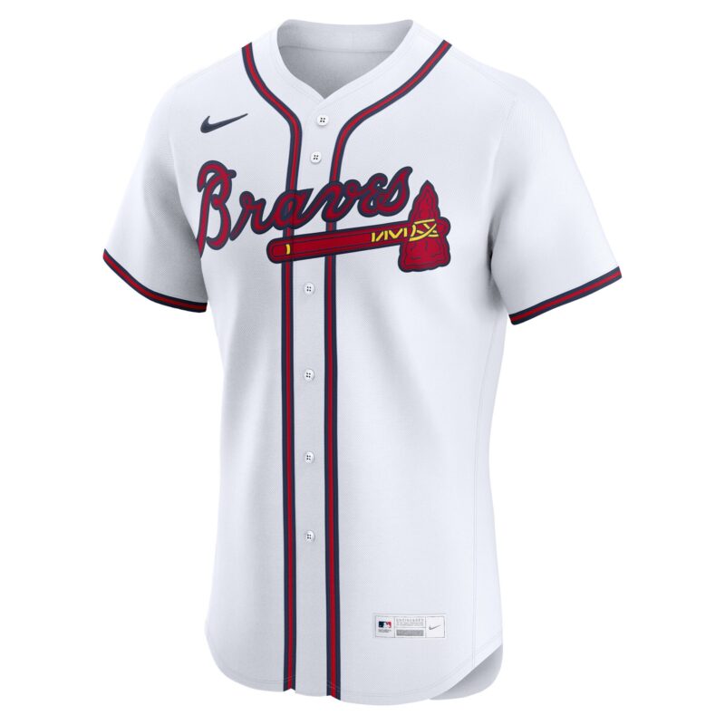 Atlanta Braves Home Elite Custom Jersey - White - Image 2