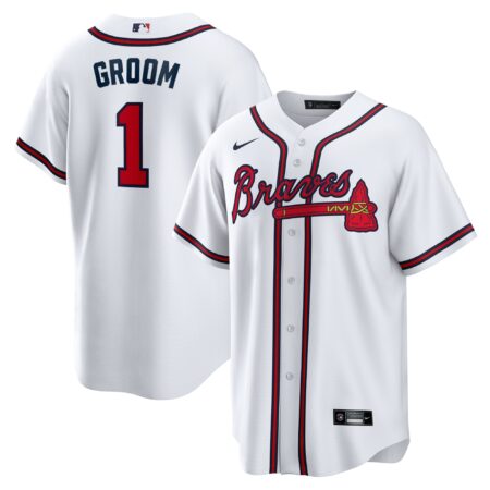 Atlanta Braves #1 Groom Home Jersey - White