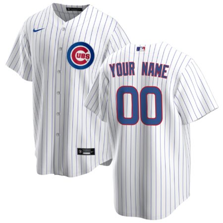 Chicago Cubs Home Custom Jersey - White