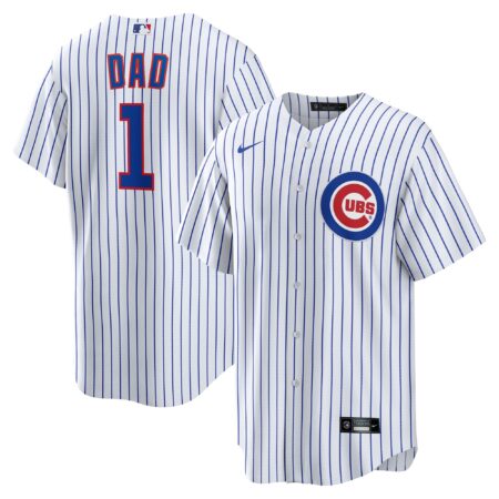 Chicago Cubs #1 Dad Home Jersey - White