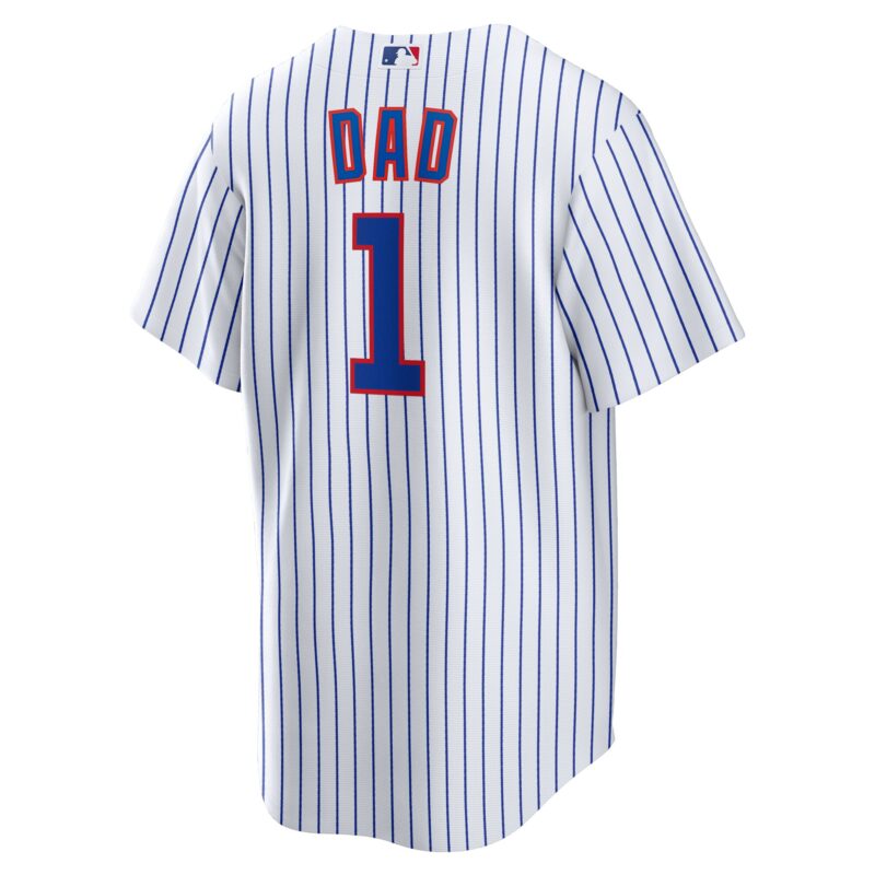 Chicago Cubs #1 Dad Home Jersey - White - Image 3