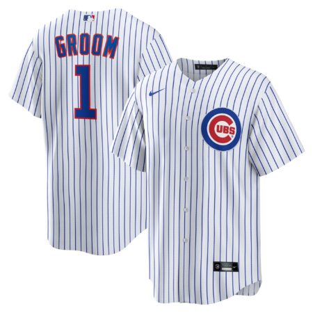 Chicago Cubs #1 Groom Home Jersey - White