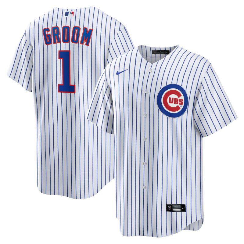 Chicago Cubs #1 Groom Home Jersey - White