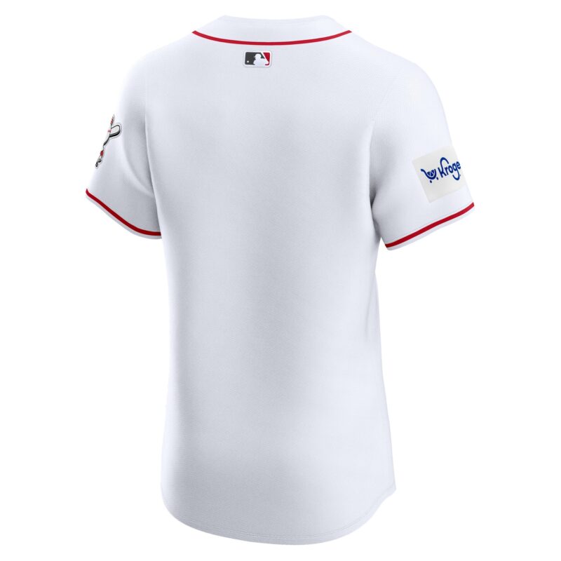 Cincinnati Reds Home Elite Patch Jersey - White - Image 3
