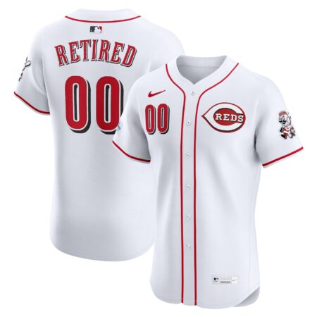 Cincinnati Reds Home Elite Sponsor Patch Pick-A-Player Retired Roster Jersey - White