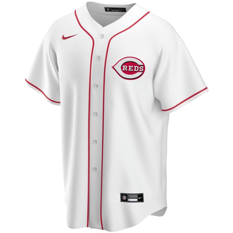 Cincinnati Reds Home Custom Jersey - White - Image 2