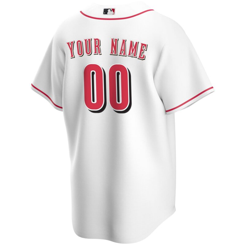Cincinnati Reds Home Custom Jersey - White - Image 3