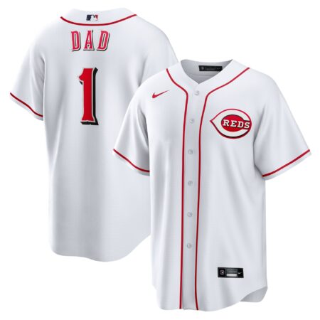 Cincinnati Reds #1 Dad Home Jersey - White