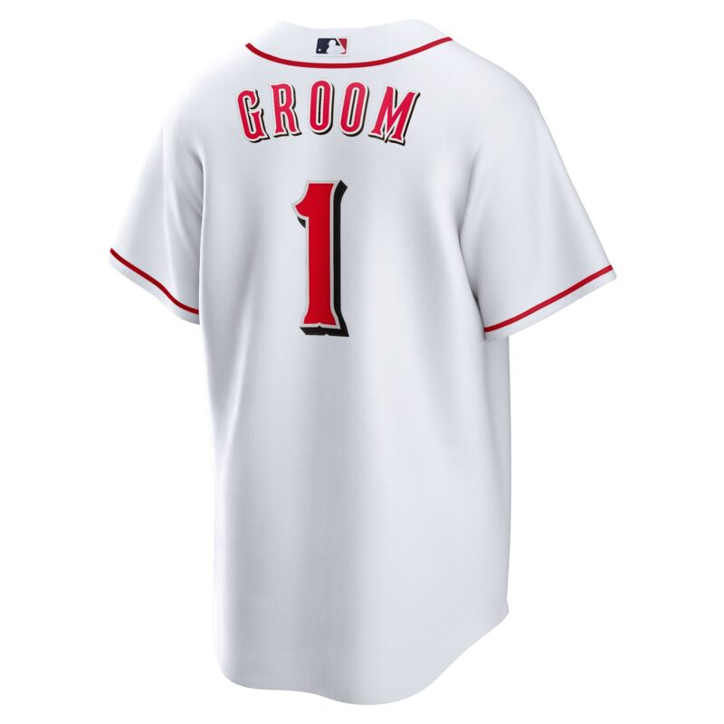 Cincinnati Reds #1 Groom Home Jersey - White - Image 3