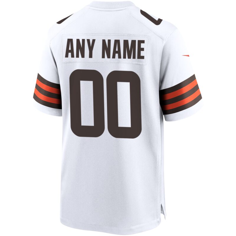 Cleveland Browns Custom Game Jersey - White - Image 3