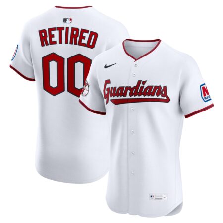 Cleveland Guardians Home Elite Sponsor Patch Pick-A-Player Retired Roster Jersey - White