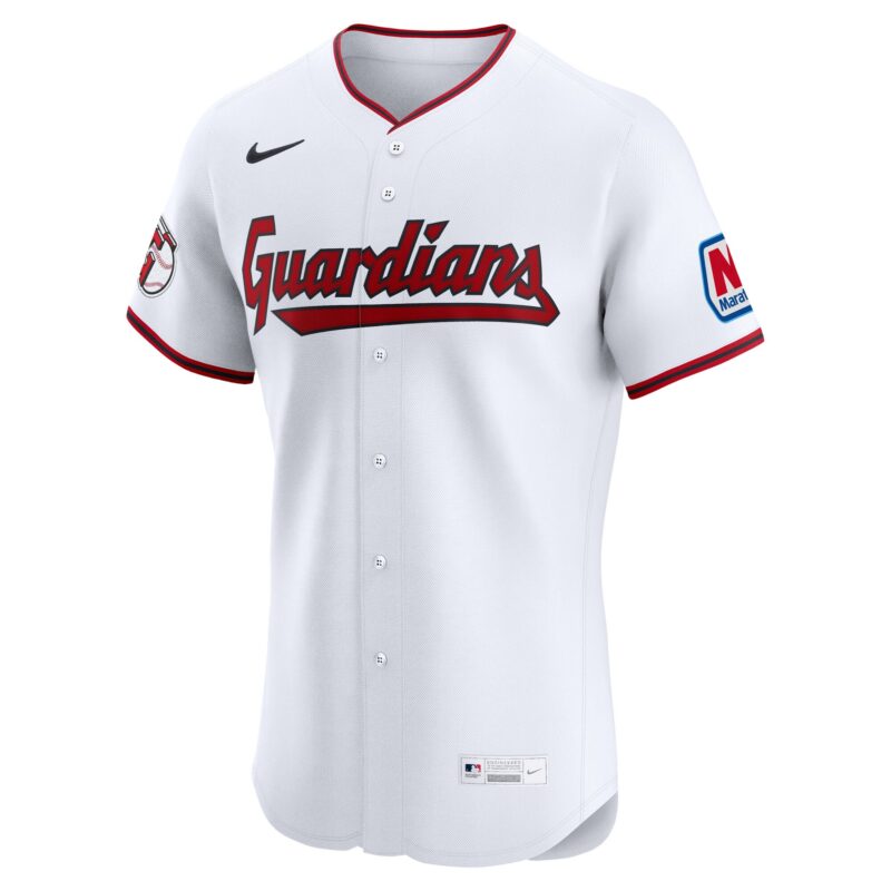 Cleveland Guardians Home Elite Sponsor Patch Pick-A-Player Retired Roster Jersey - White - Image 2