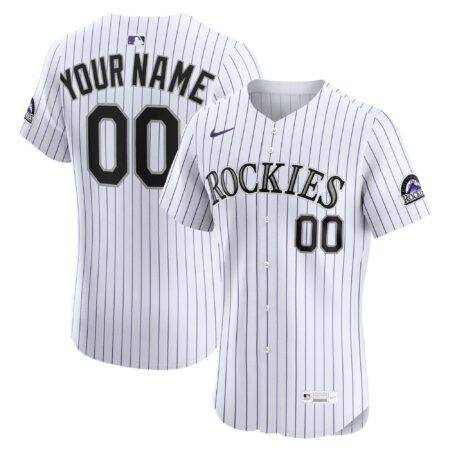 Colorado Rockies Home Elite Custom Jersey - White