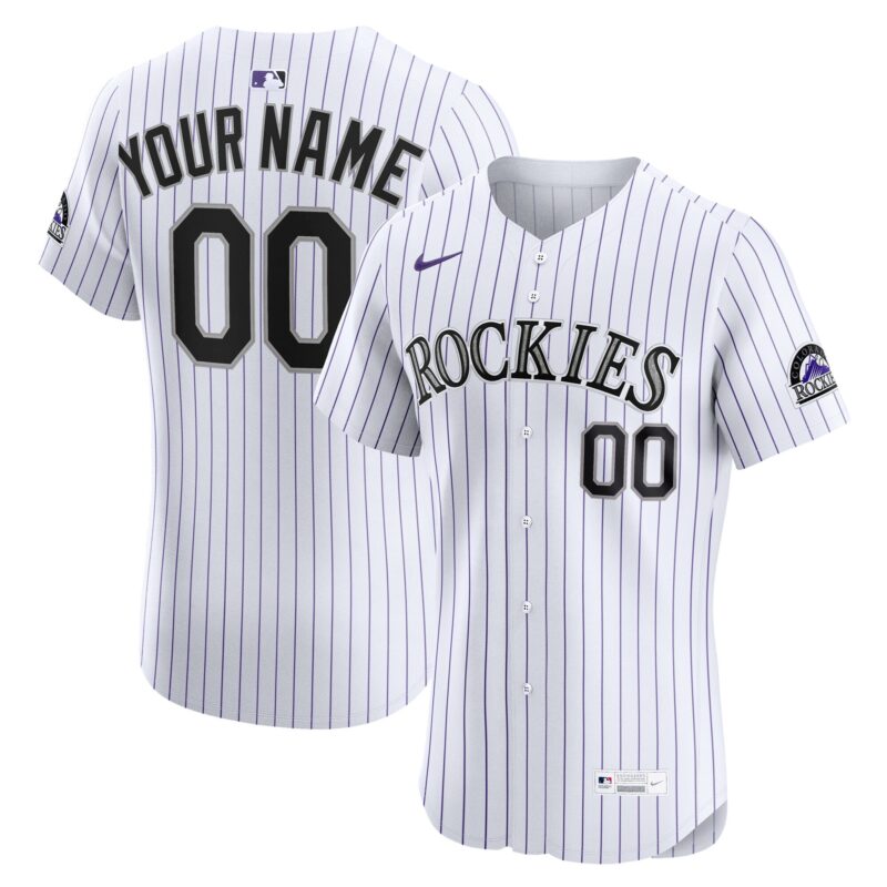Colorado Rockies Home Elite Custom Jersey - White