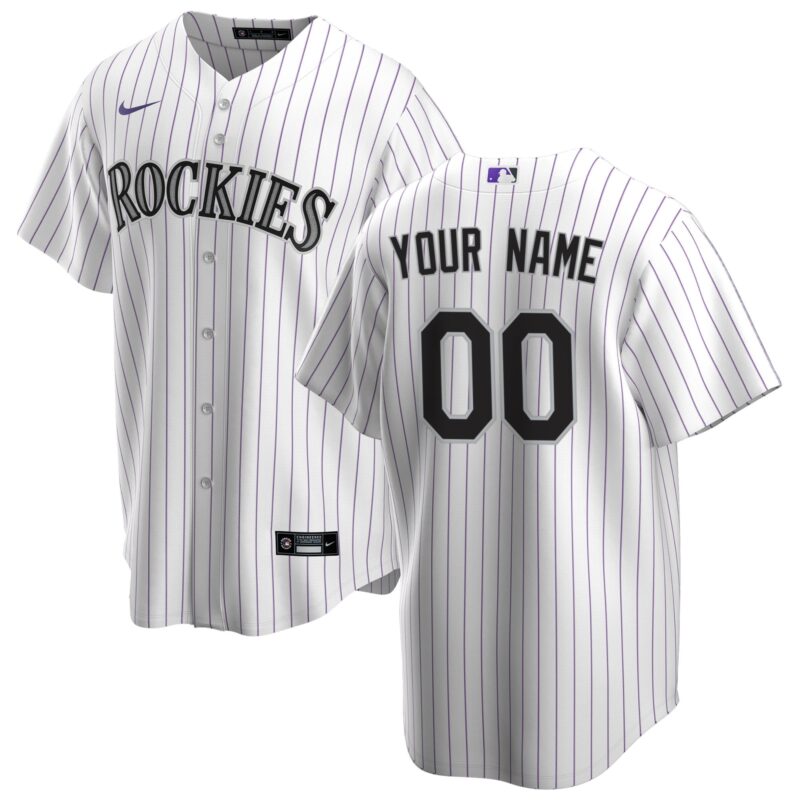 Colorado Rockies Home Custom Jersey - White