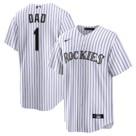 Colorado Rockies #1 Dad Home Jersey - White
