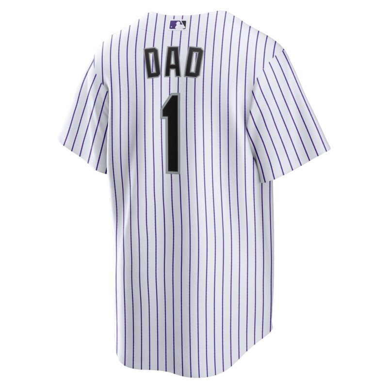 Colorado Rockies #1 Dad Home Jersey - White - Image 3