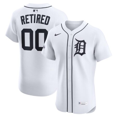 Detroit Tigers Home Elite Sponsor Patch Pick-A-Player Retired Roster Jersey - White