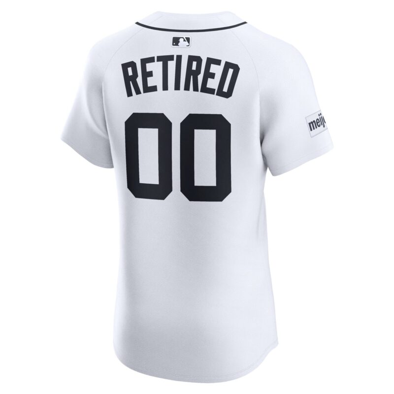 Detroit Tigers Home Elite Sponsor Patch Pick-A-Player Retired Roster Jersey - White - Image 3