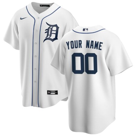 Detroit Tigers Home Custom Jersey - White