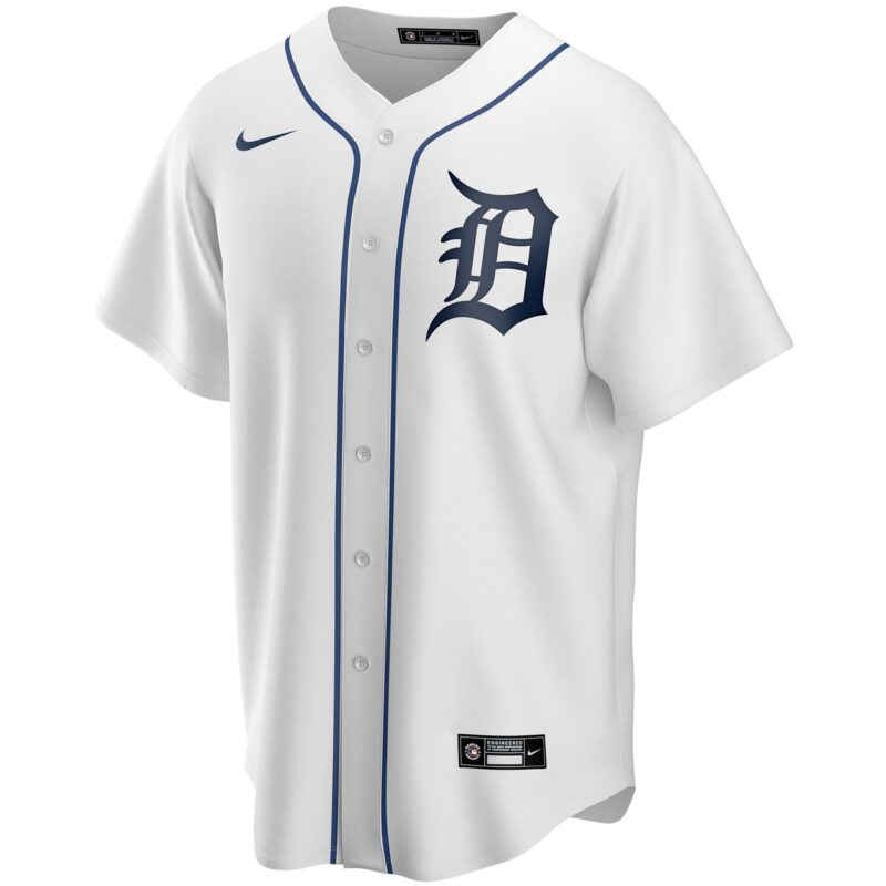 Detroit Tigers Home Custom Jersey - White - Image 2