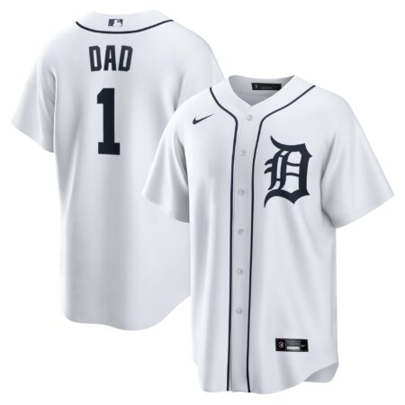 Detroit Tigers #1 Dad Home Jersey - White