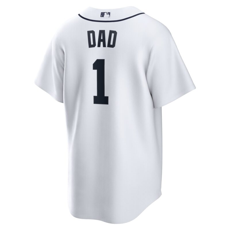 Detroit Tigers #1 Dad Home Jersey - White - Image 3