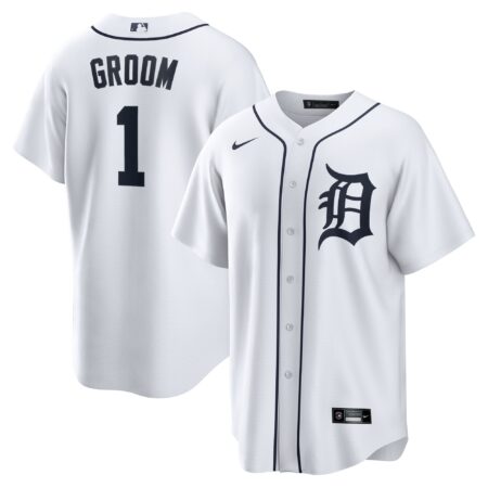 Detroit Tigers #1 Groom Home Jersey - White