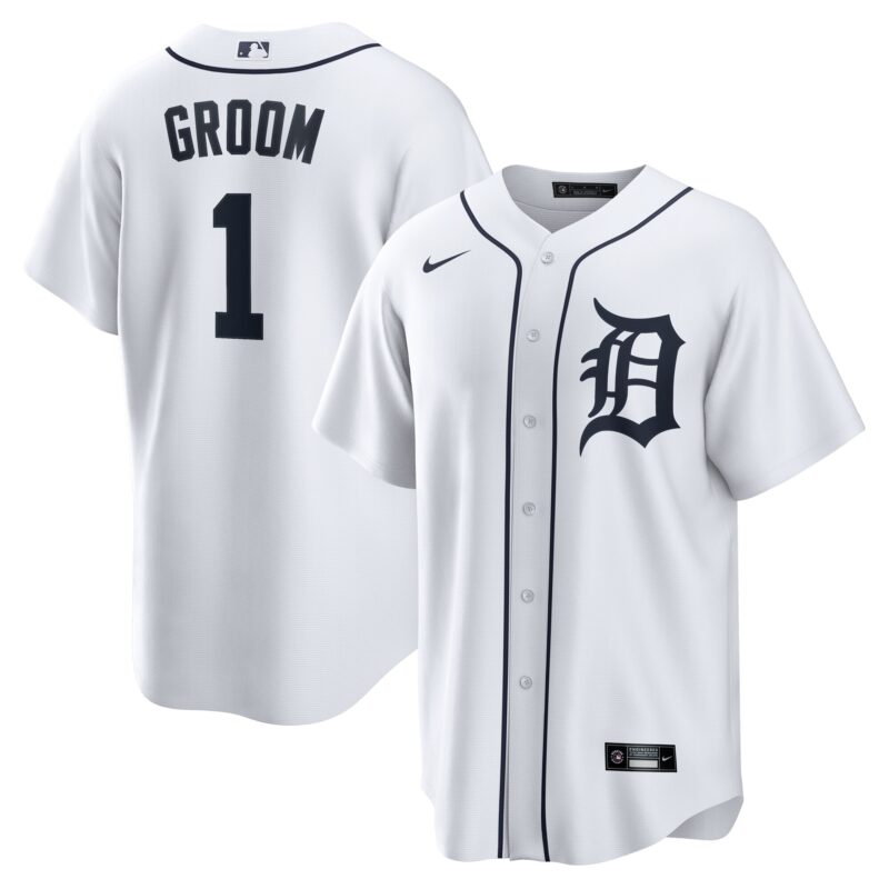 Detroit Tigers #1 Groom Home Jersey - White