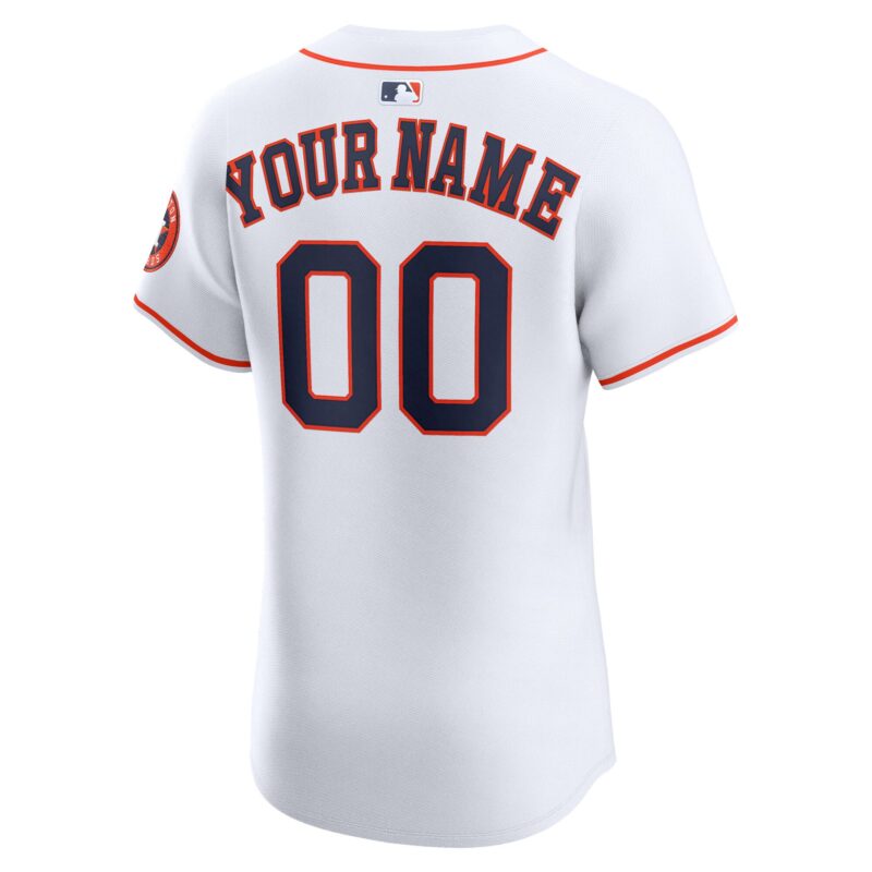 Houston Astros Home Elite Custom Jersey - White - Image 3