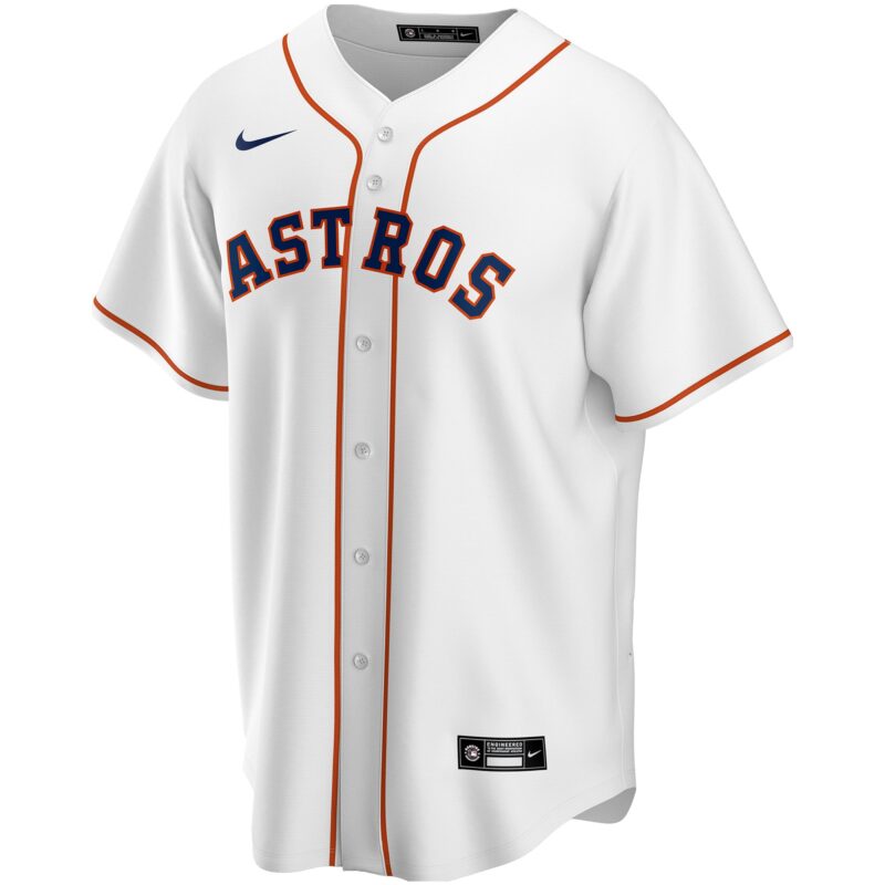 Houston Astros Home Custom Jersey - White - Image 2