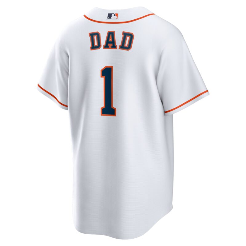 Houston Astros #1 Dad Home Jersey - White - Image 3