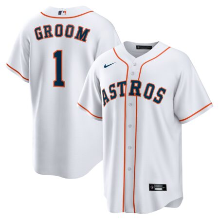 Houston Astros #1 Groom Home Jersey - White