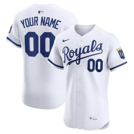 Kansas City Royals Home Elite Custom Jersey - White