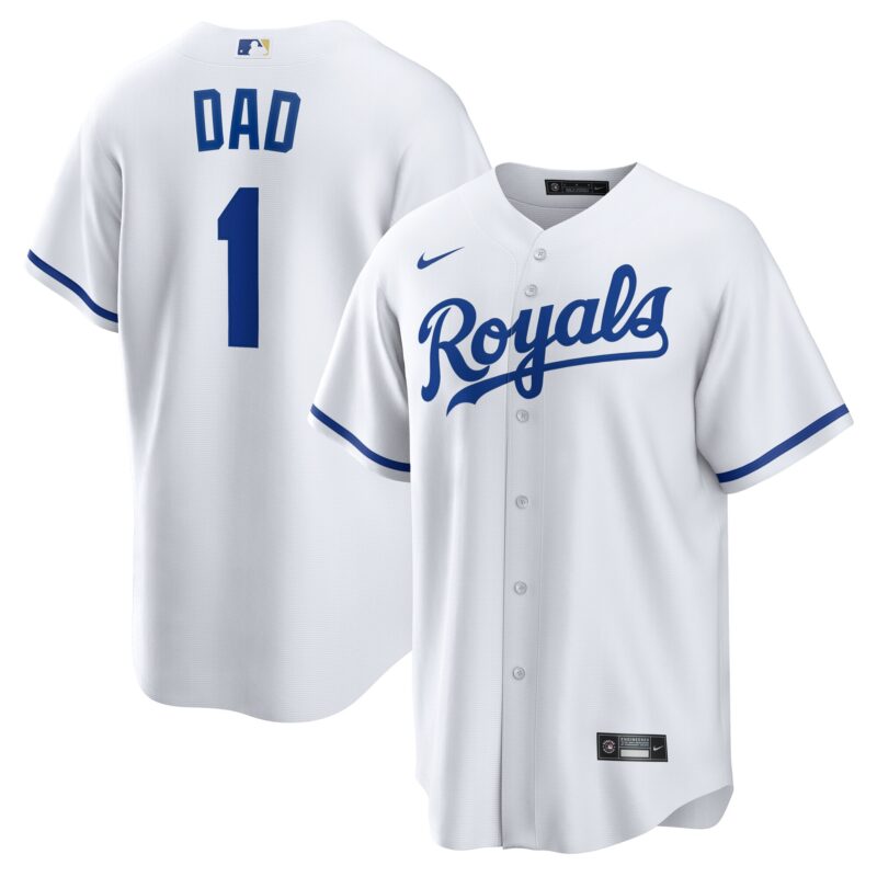 Kansas City Royals #1 Dad Home Jersey - White