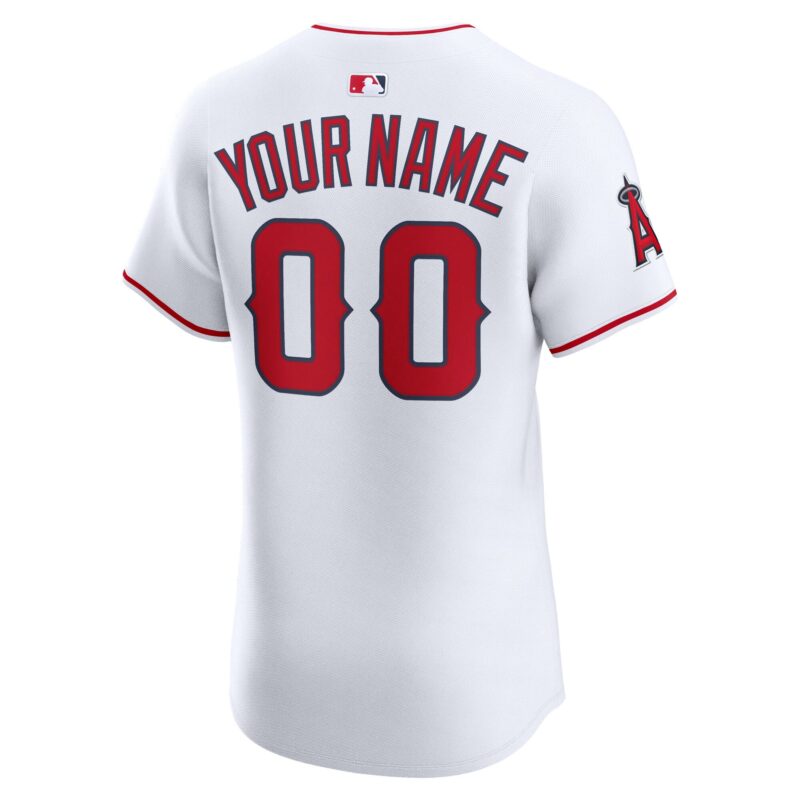 Los Angeles Angels Home Elite Custom Jersey - White - Image 3