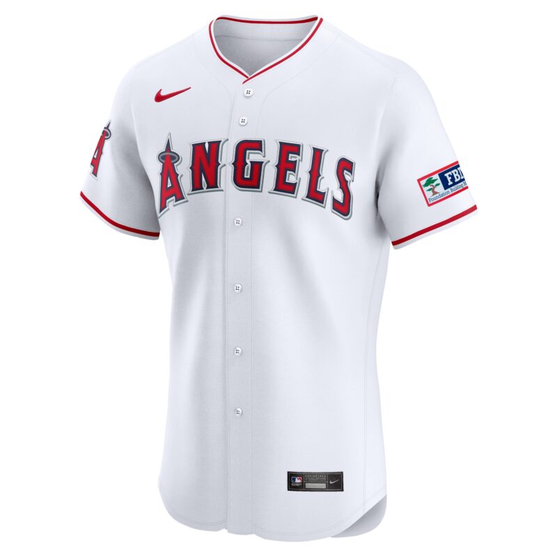 Los Angeles Angels Home Elite Patch Jersey - White - Image 2