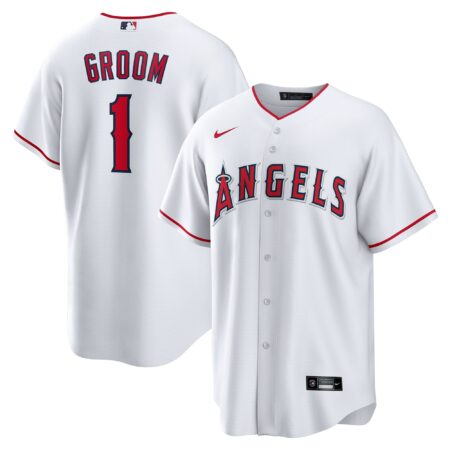 Los Angeles Angels #1 Groom Home Jersey - White